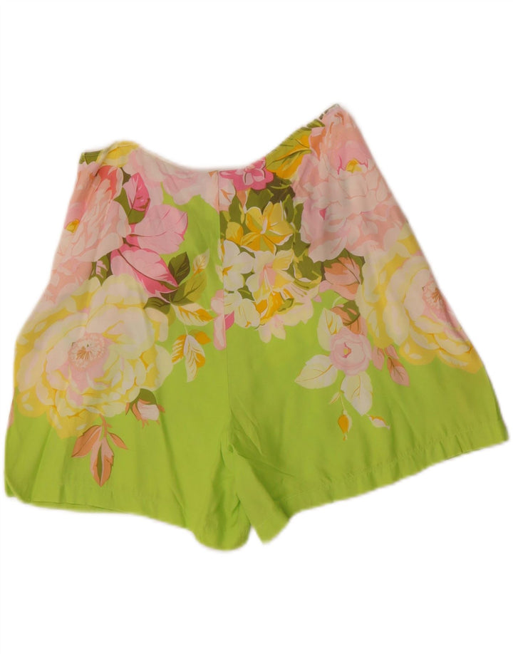 OCEANO Pantaloni scurți casual pentru femei IT 44 Medium W28 Verde Viscoză Florală