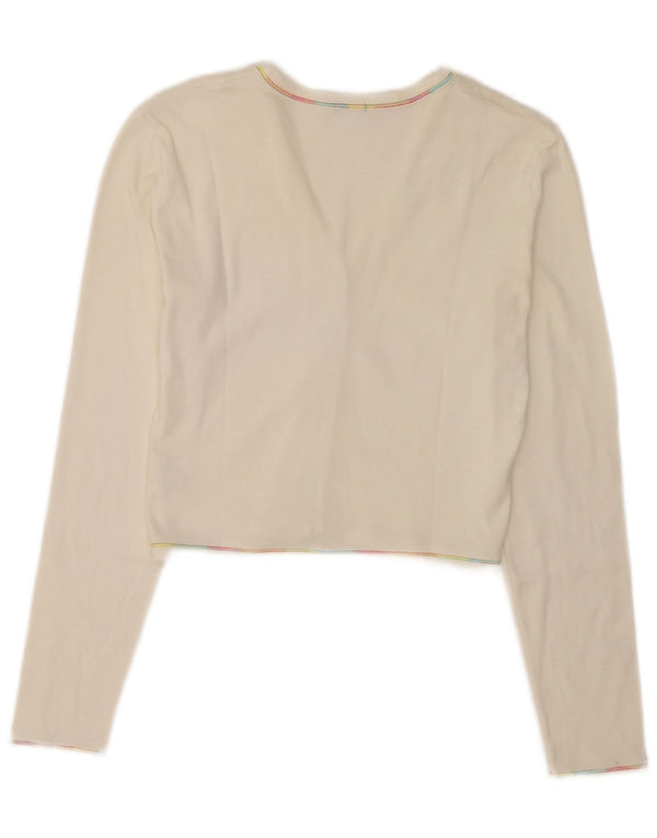 Pulover Benetton pentru femei Crop Cardigan UK 8 Small White