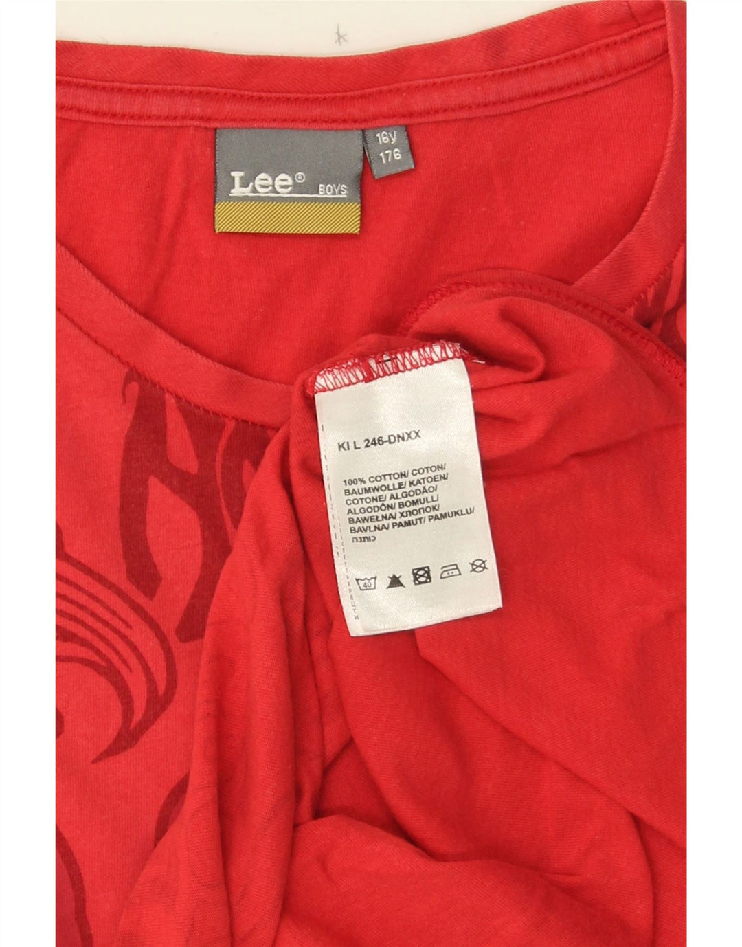 Lee Boys Graphic Vest Vest Top 15-16 Ani Roșu Bumbac