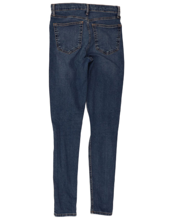 Topshop Blugi skinny distressed pentru femei W28 L30 bumbac albastru
