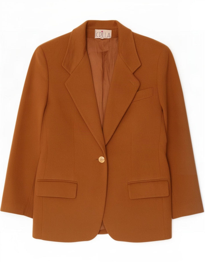 Jachetă Blazer Vintage Femei 1 Buton IT 44 Medium Bej Cașmir