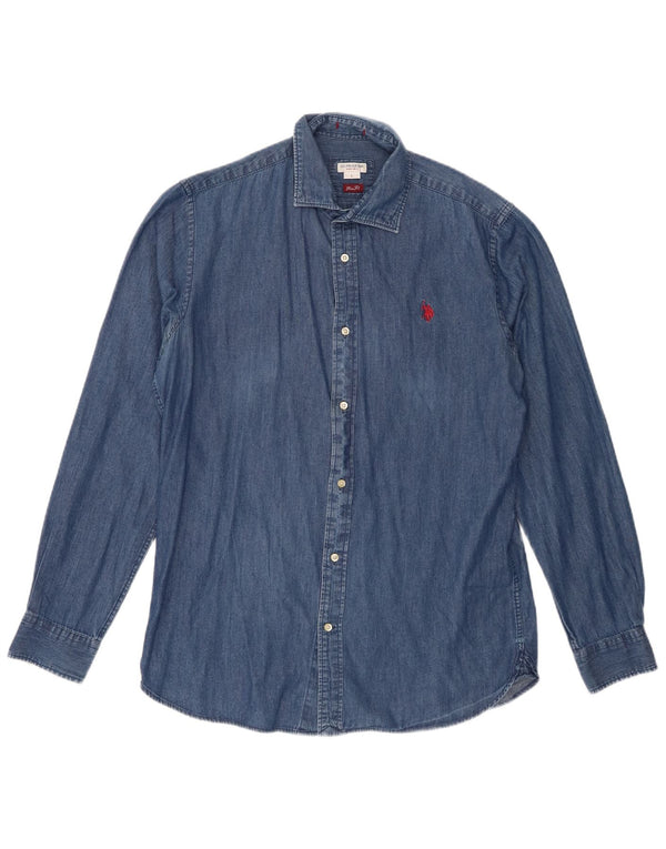 U.S. Polo Assn. Cămașă Slim Fit pentru bărbați, albastru mare