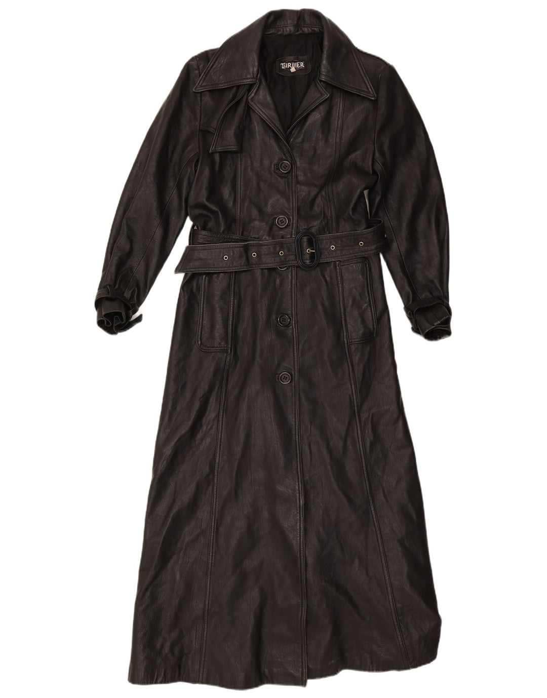 Palton de piele vintage pentru femei UK 16 mare negru