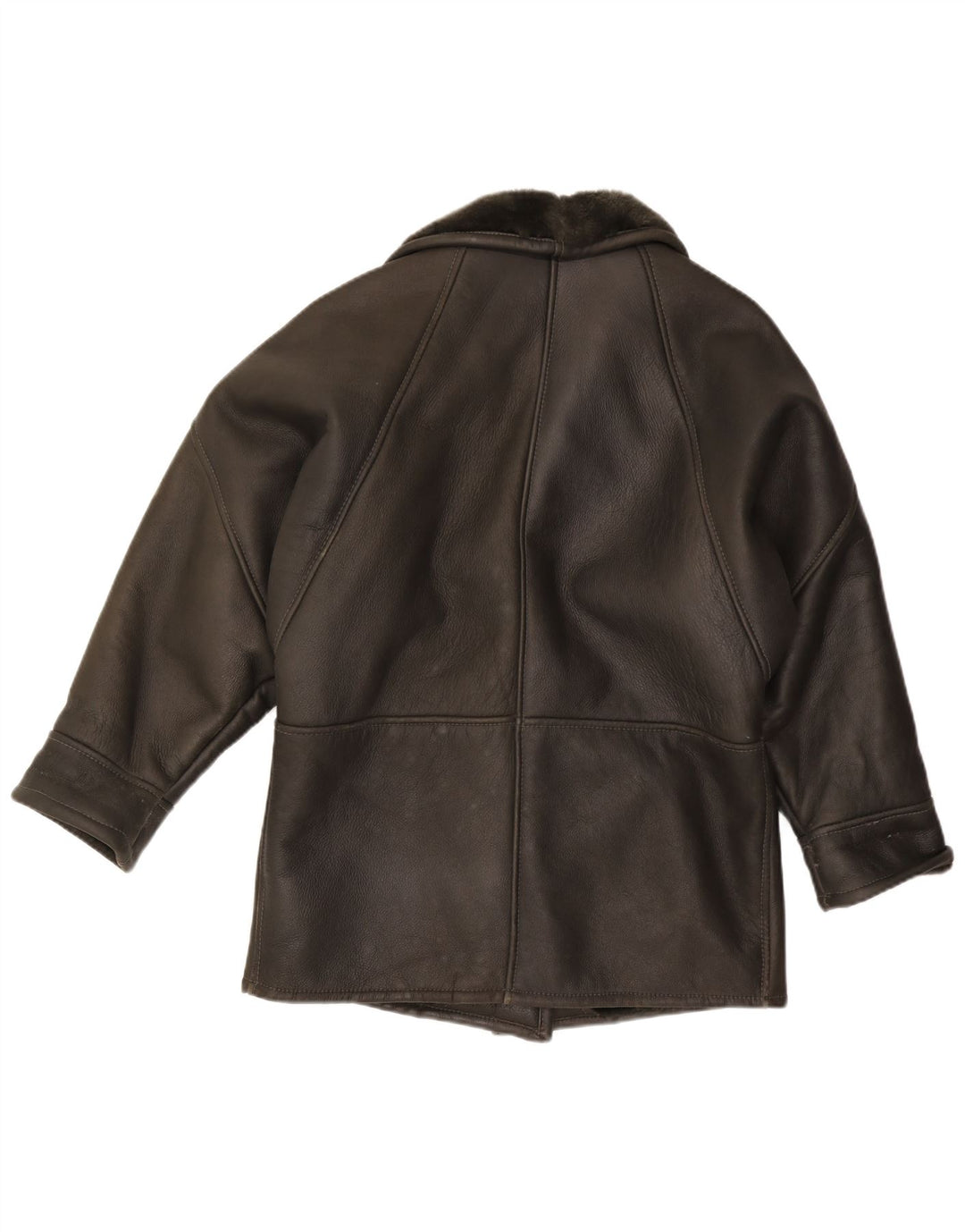 Jachetă din shearling pentru femei VINTAGE UK 16 Large Black