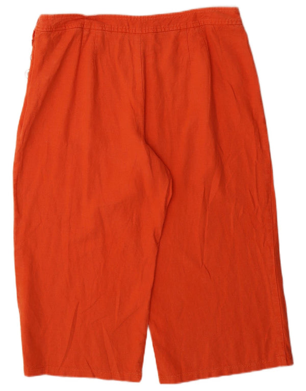 Pantaloni Capri pentru femei Marks & Spencer UK 14 Large W32 L20 Orange Linen