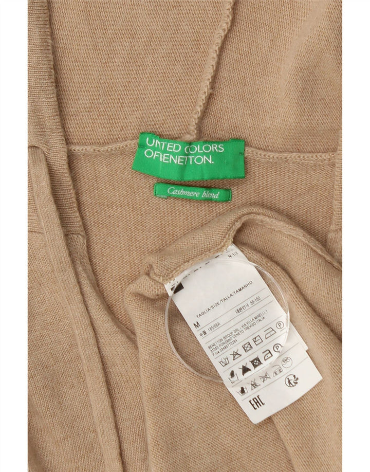 Pulover cu glugă Benetton pentru femei UK 14 Medium Bej Poliamidă