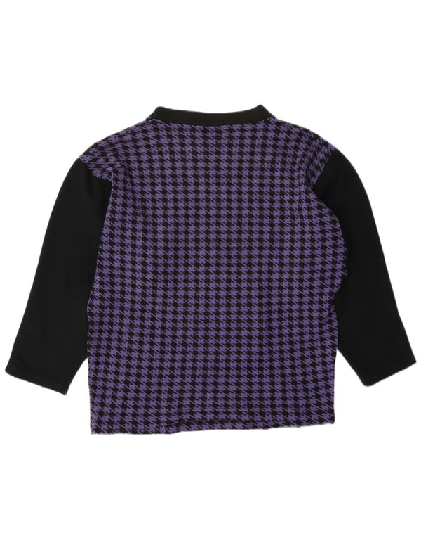 Top pentru femei Gymnasium cu mânecă lungă UK 14 Medium Purple Houndstooth
