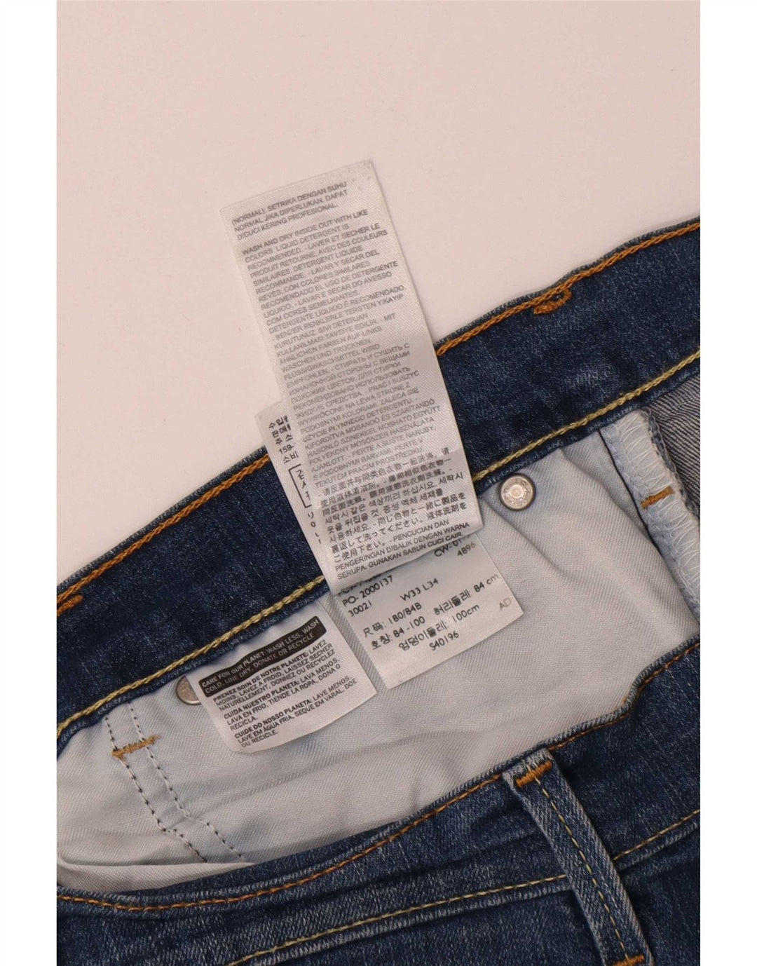 Blugi drepti pentru bărbați Levi's W33 L30 Bumbac albastru