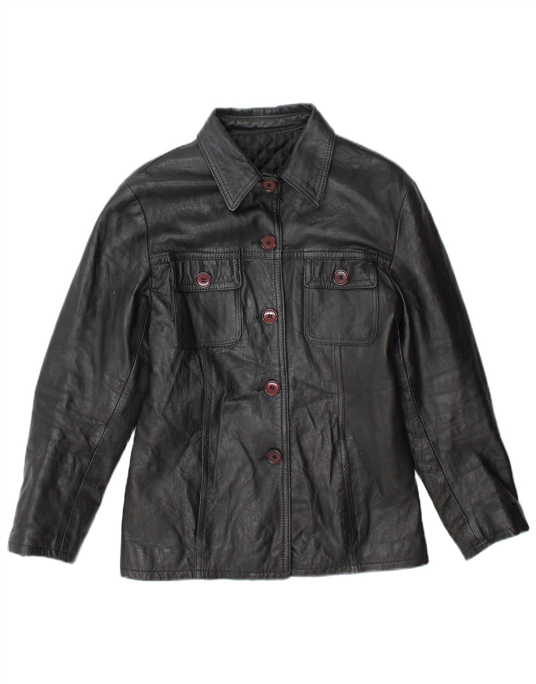 Jachetă de piele pentru femei Regina Schrecker UK 10 Small Black
