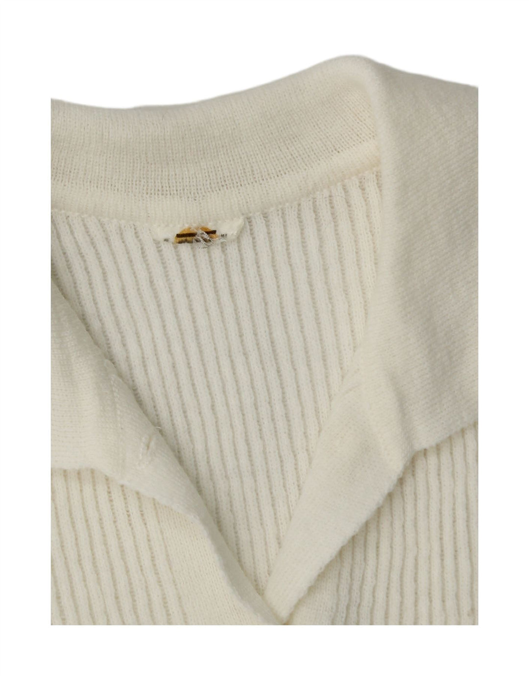 VINTAGE Womens Short Sleeve Cardigan Sweater UK 14 Medium White