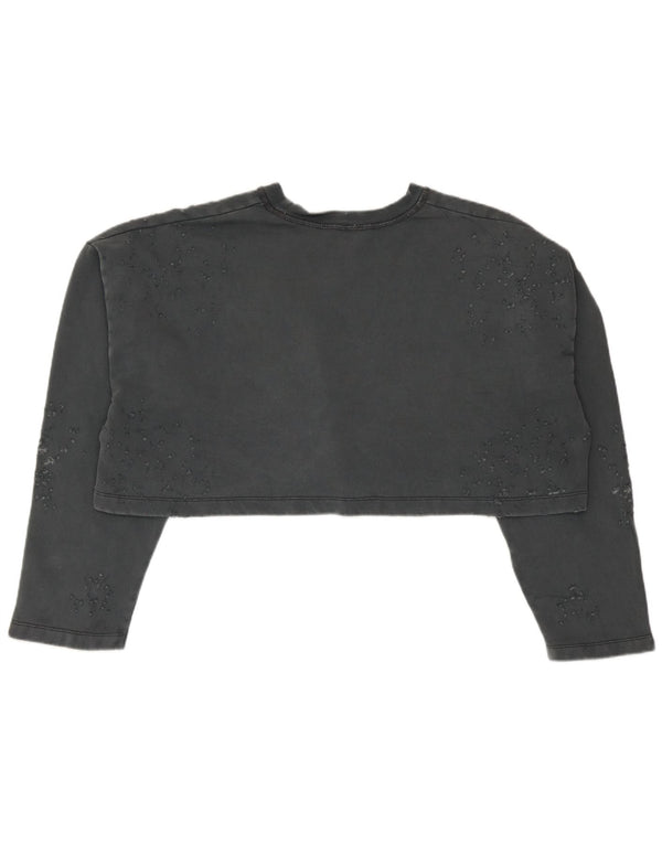 Pulover Oversized Crop pentru Damă Zara UK 10 Bumbac Gri mic