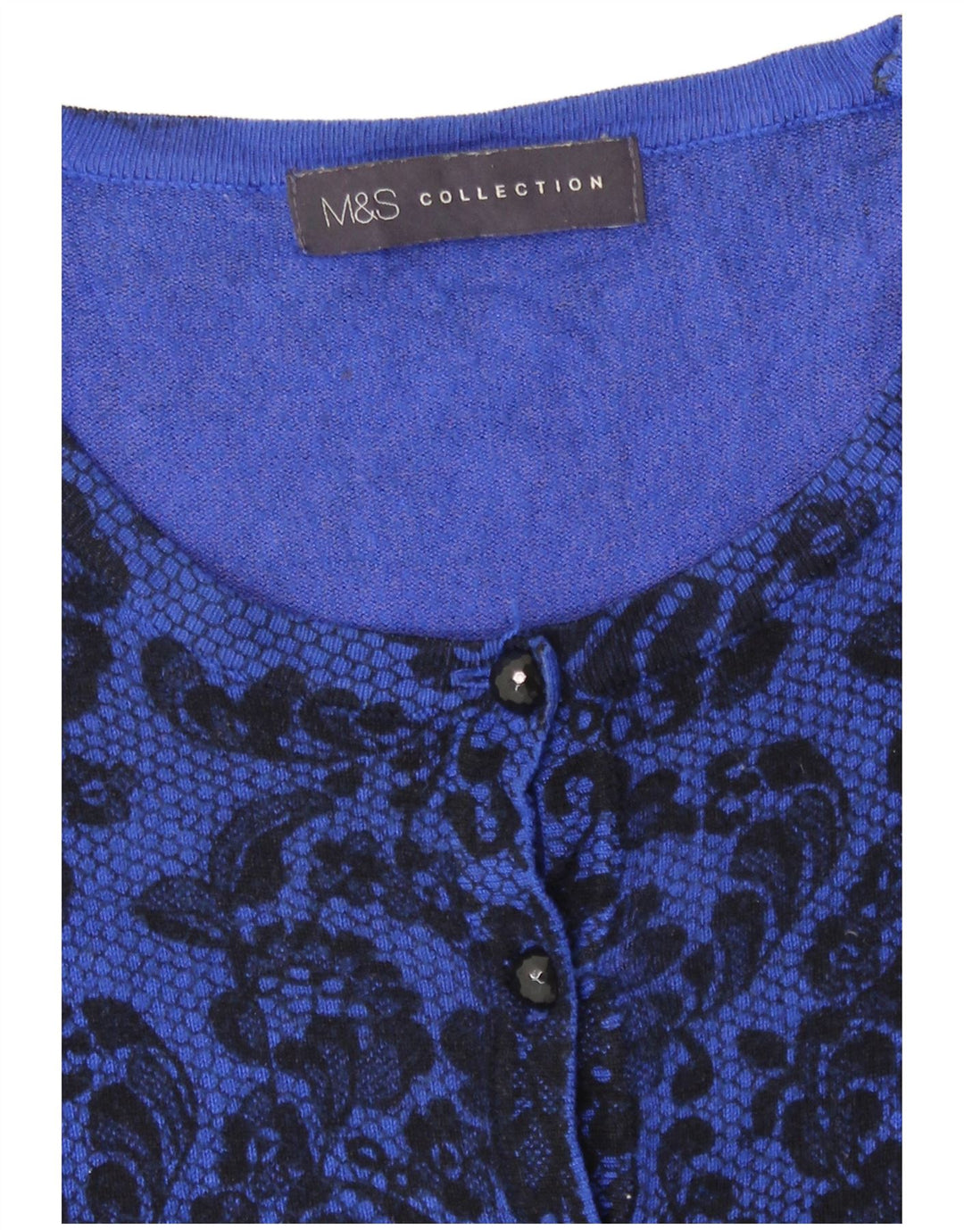 Pulover cardigan pentru femei Marks & Spencer UK 12 Medium Blue Floral