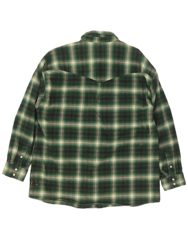 Cămașă de flanel pentru femei Levi's UK 14 Medium Green Check Bumbac