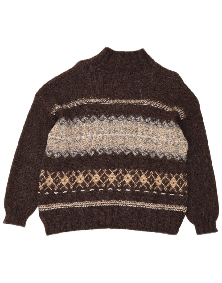 Pulover cu gât țestoasă pentru femei Sisley UK 14 Maro Mediu Fair Isle