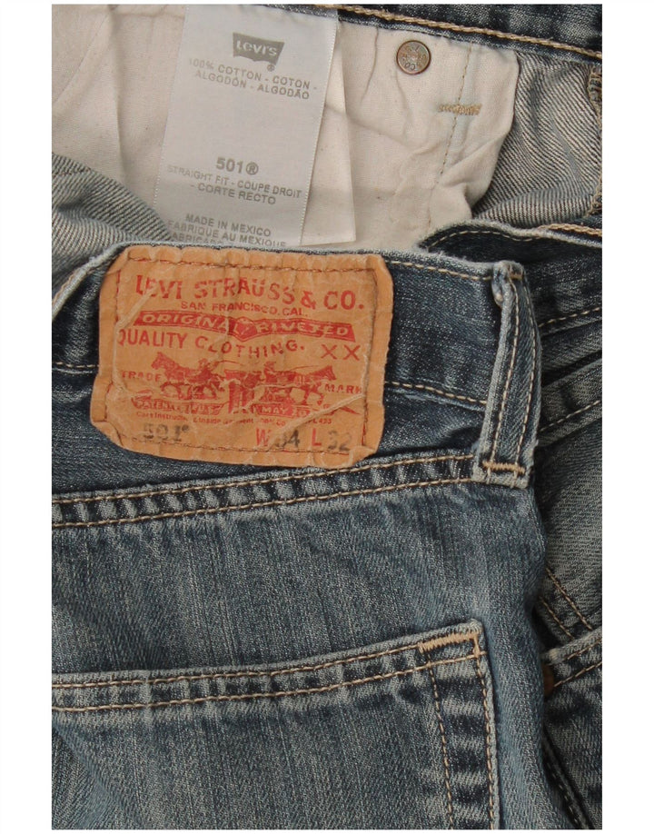 Blugi drepti pentru bărbați LEVI'S 501 W34 L32 Bumbac albastru