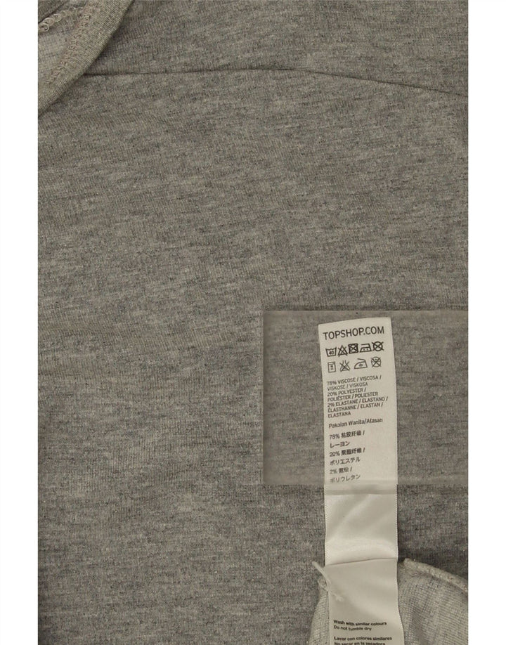 Topshop Top supradimensionat pentru femei cu mânecă lungă UK 12 Medium Gri Viscose