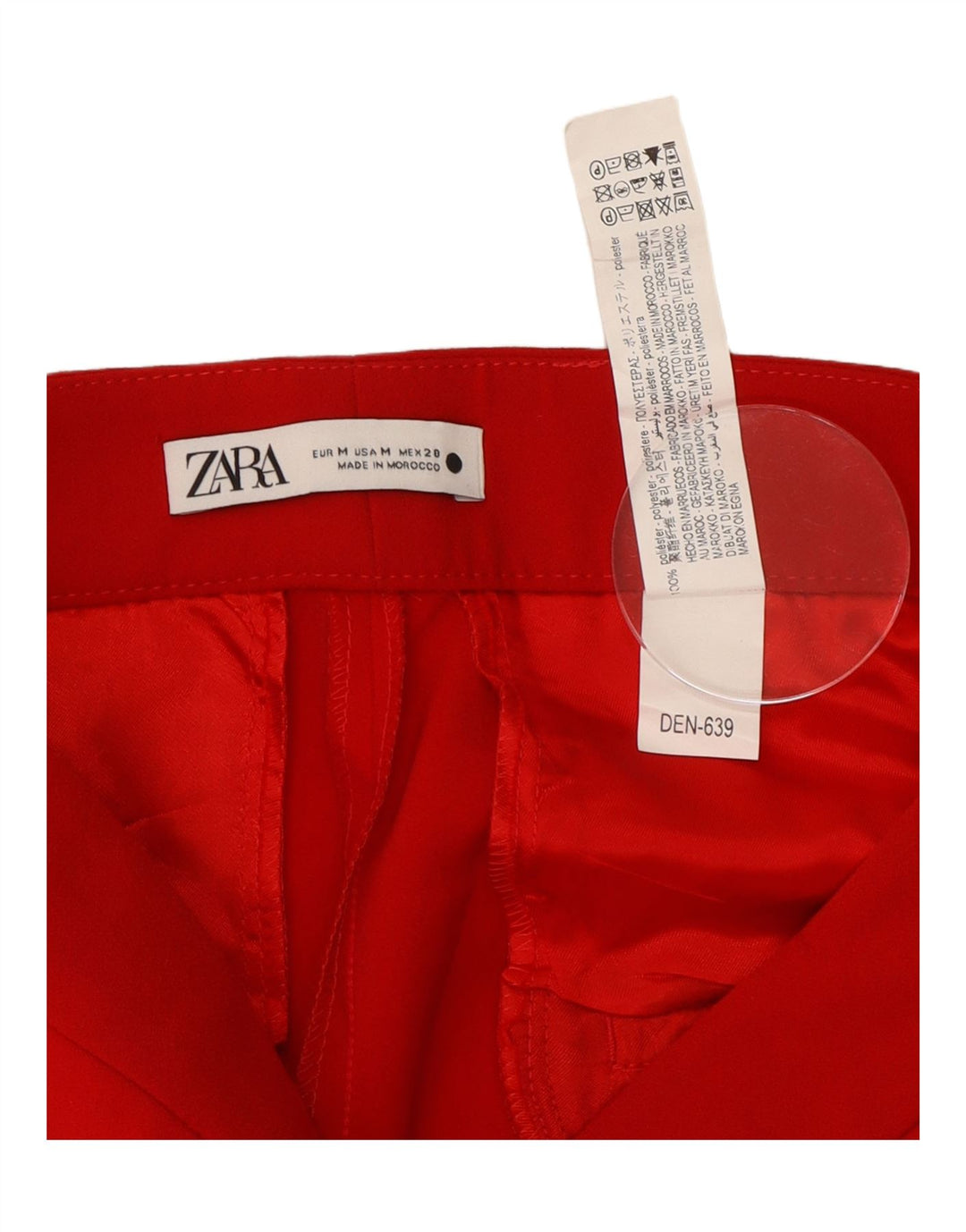 Pantaloni de costum drepți pentru femei Zara Mediu L28 L32 Poliester roșu