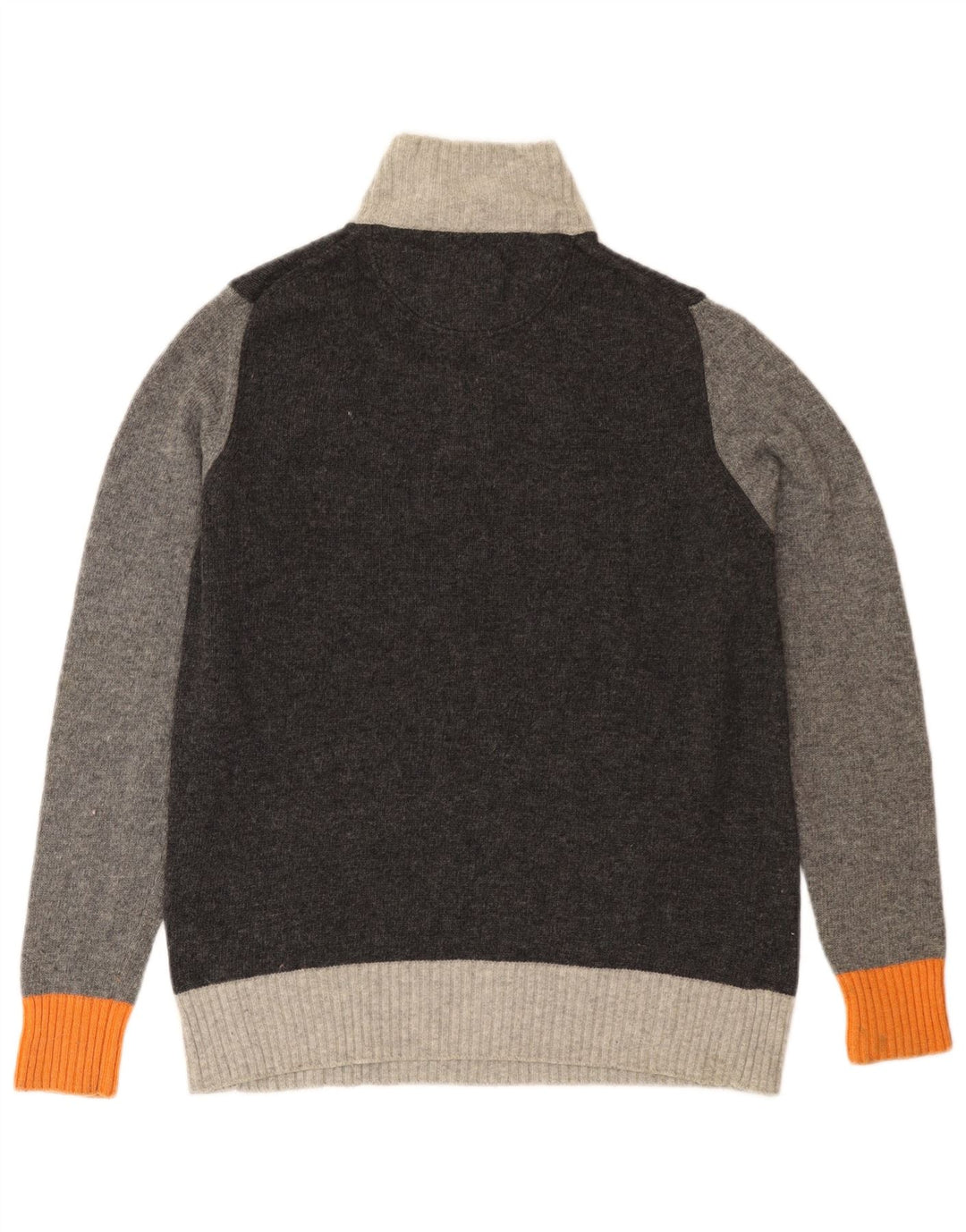 Pulover TRUSSARDI pentru bărbați, cu fermoar și gât, din lână color bloc, gri mediu