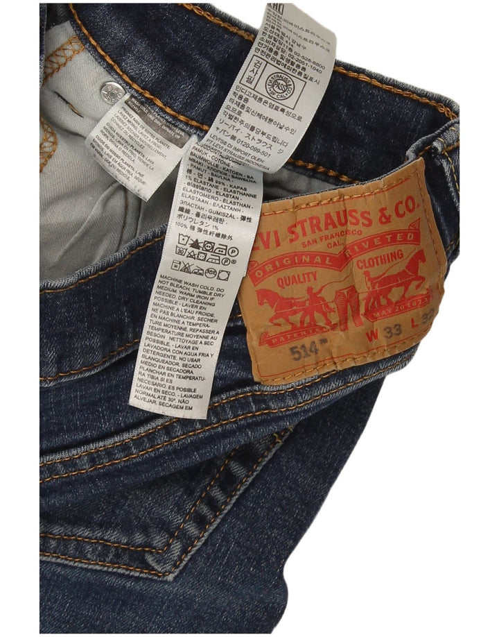 Blugi drepti pentru bărbați Levi's 514 Dimensiunea 33W33 L32 Bumbac albastru
