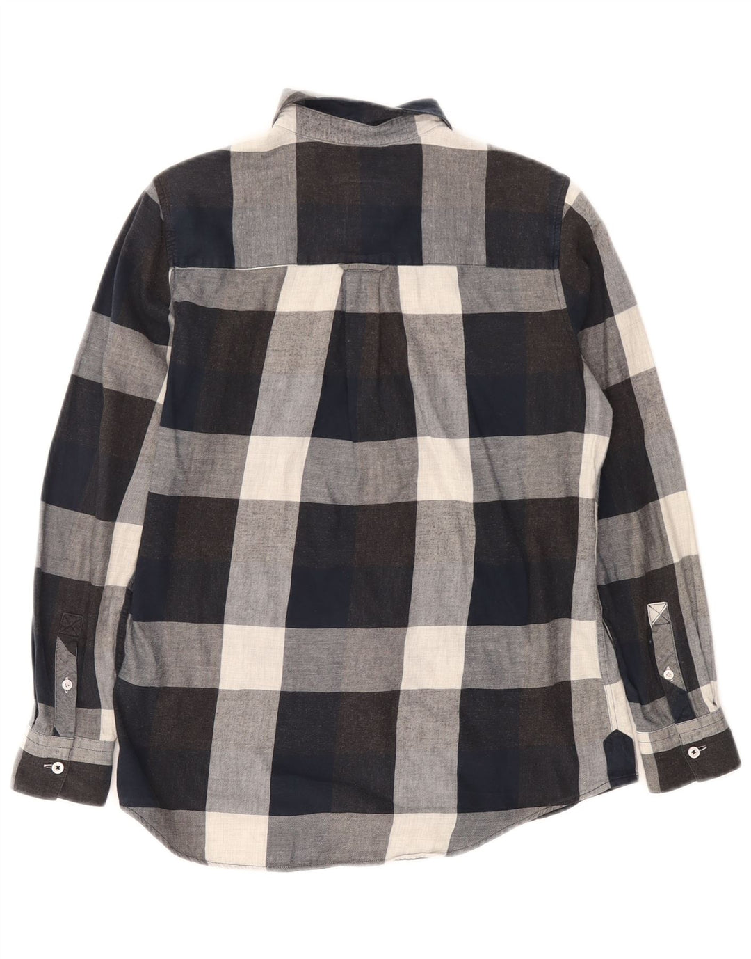 Crew Clothing Cămașă de flanel supradimensionată pentru femei UK 8 Mic, albastru marin, caroserie