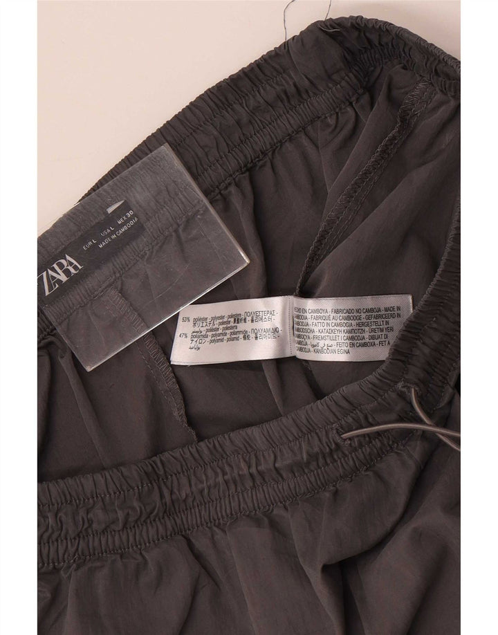 Pantaloni de trening cargo pentru femei Zara Pantaloni de jogging UK 14 Poliester gri mare
