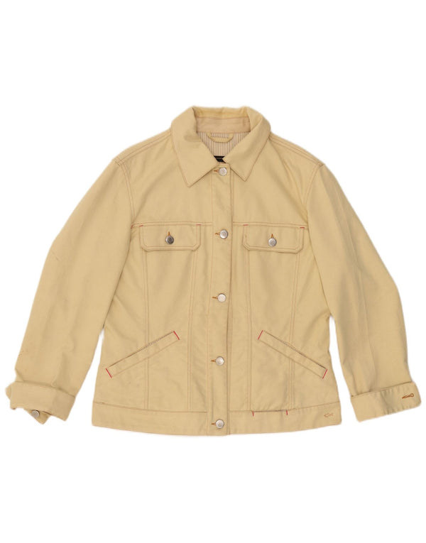 PAUL & SHARK Womens Yachting Denim Jacket UK 16 Large Yellow Cotton