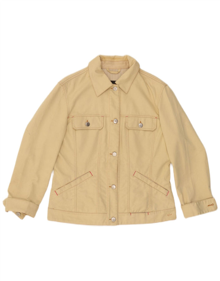 PAUL & SHARK Jachetă de blugi pentru yachting pentru femei UK 16, bumbac galben mare