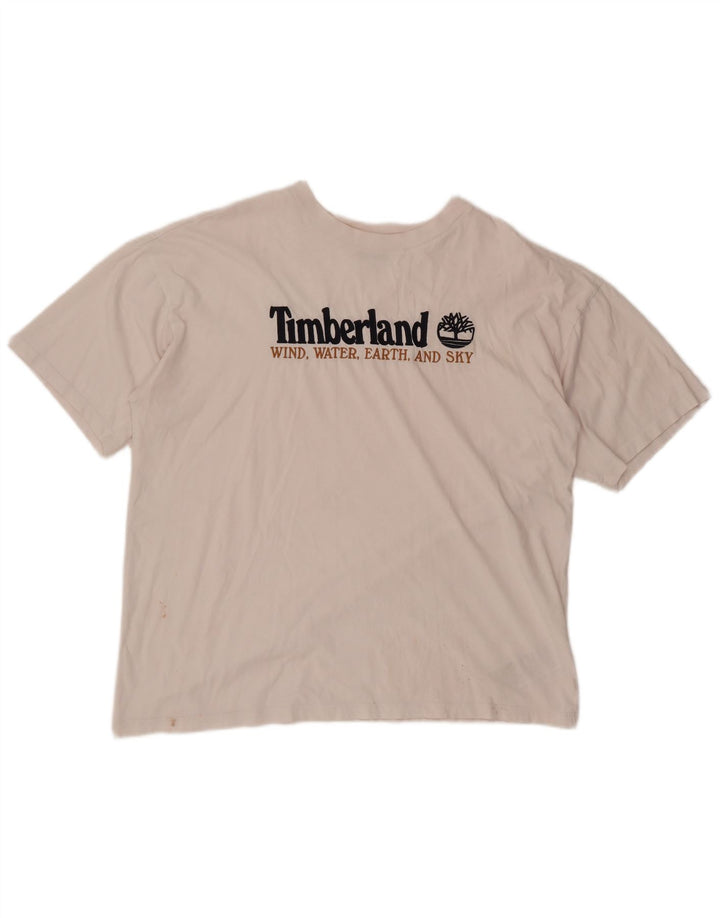 Tricou grafic Timberland pentru bărbați Top mare din bumbac alb