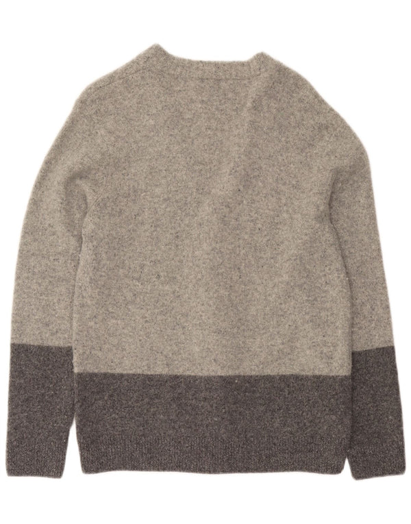 Penguin Mens Cardigan Sweater Large Grey Colourblock Lambswool