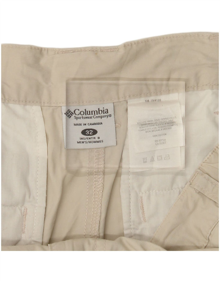 Pantaloni scurți cargo pentru bărbați COLUMBIA W32 bumbac mediu bej