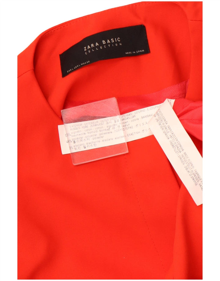 Jachetă pentru femei ZARA cu mâneci 3/4 deschise, UK 14, bumbac mare portocaliu