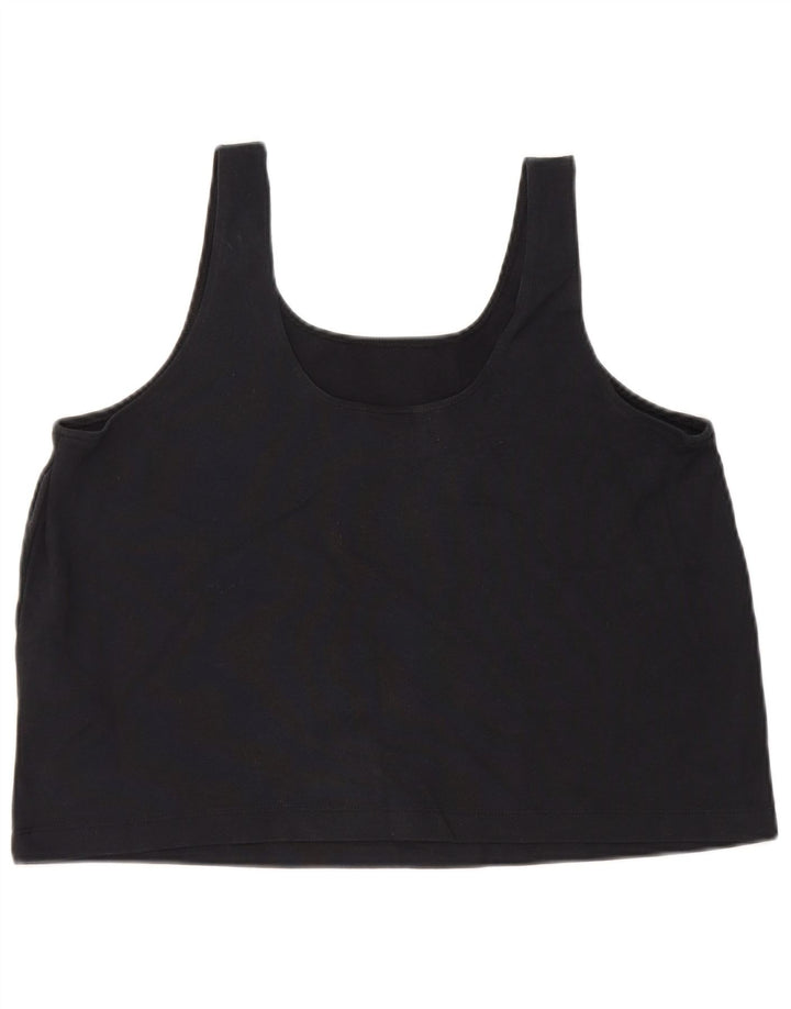 Top cu vestă supradimensionată pentru femei Nike UK 10 mic, negru, bumbac