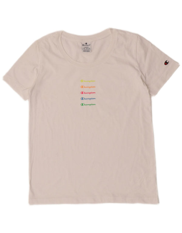 Champion Womens Graphic T-Shirt Top UK 16 Large White