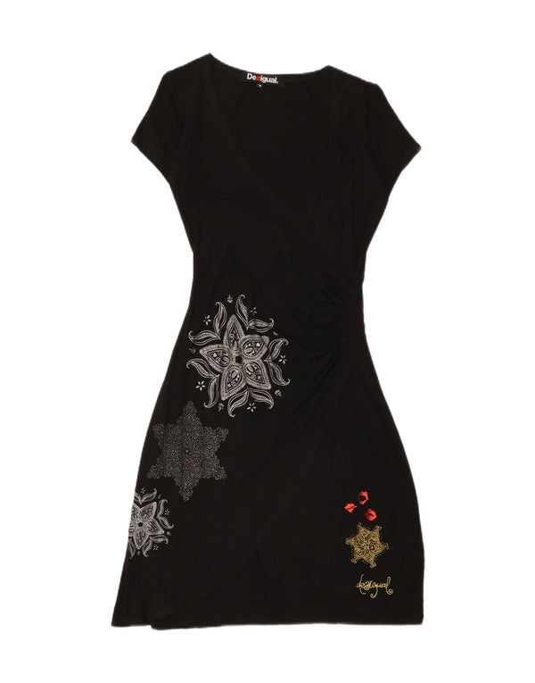 Rochie A-Line pentru femei Desigual UK 12 Medium Black Paisley Viscose