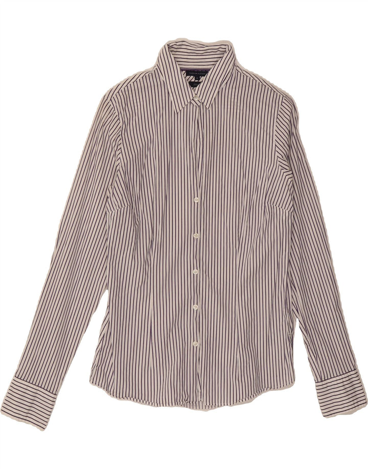 TOMMY HILFIGER Womens Shirt US 8 Medium White Pinstripe Cotton Vintage Tommy Hilfiger and Second-Hand Tommy Hilfiger from Messina Hembry 
