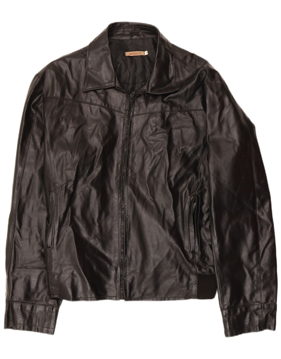 Jachetă de piele vintage pentru bărbați UK 42 XL din piele neagră