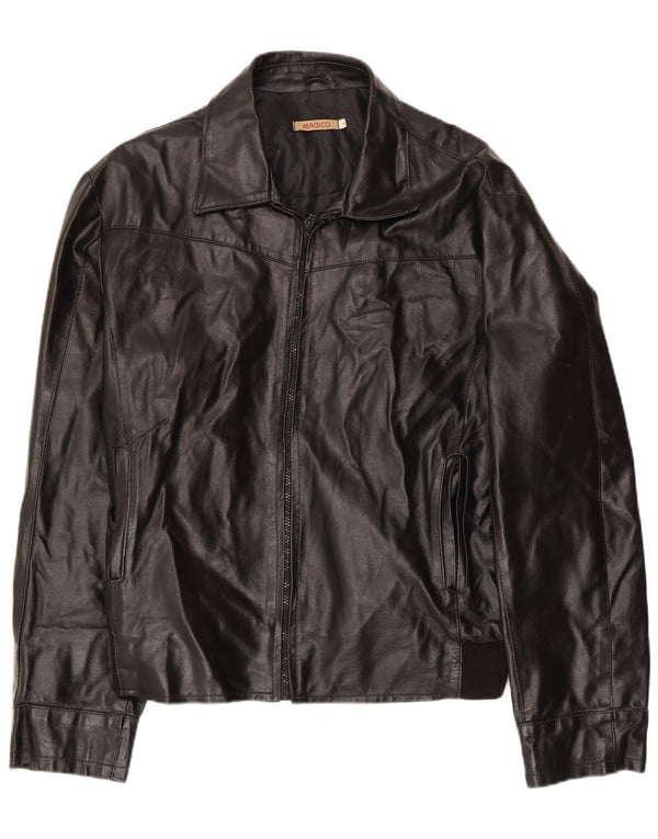 Jachetă de piele vintage pentru bărbați UK 42 XL din piele neagră