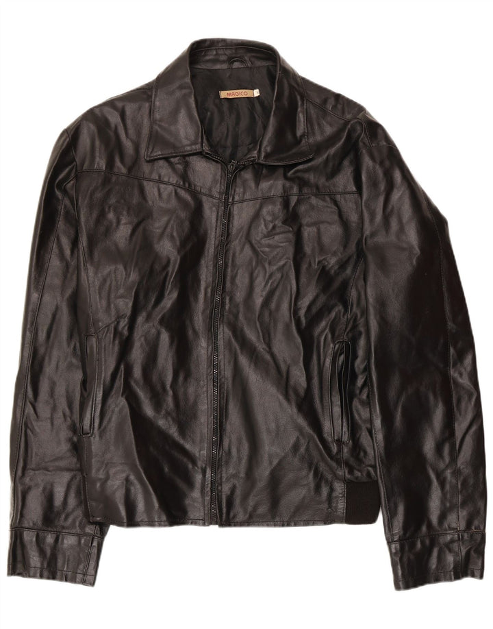 Jachetă de piele vintage pentru bărbați UK 42 XL din piele neagră