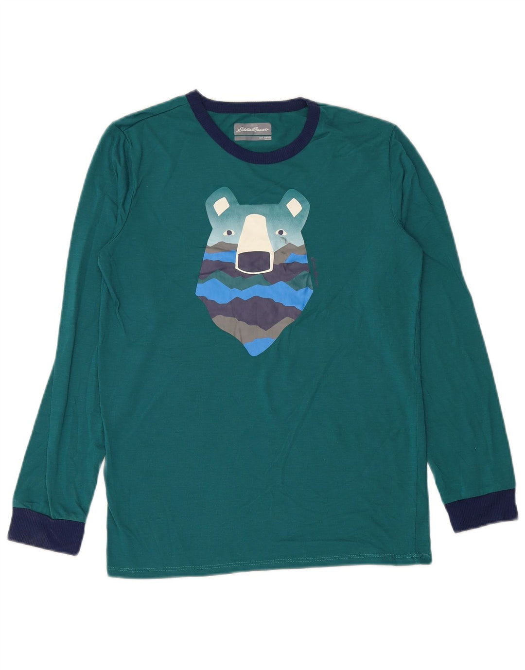 EDDIE BAUER Top grafic pentru baieti cu maneca lunga 13-14 ani mare verde