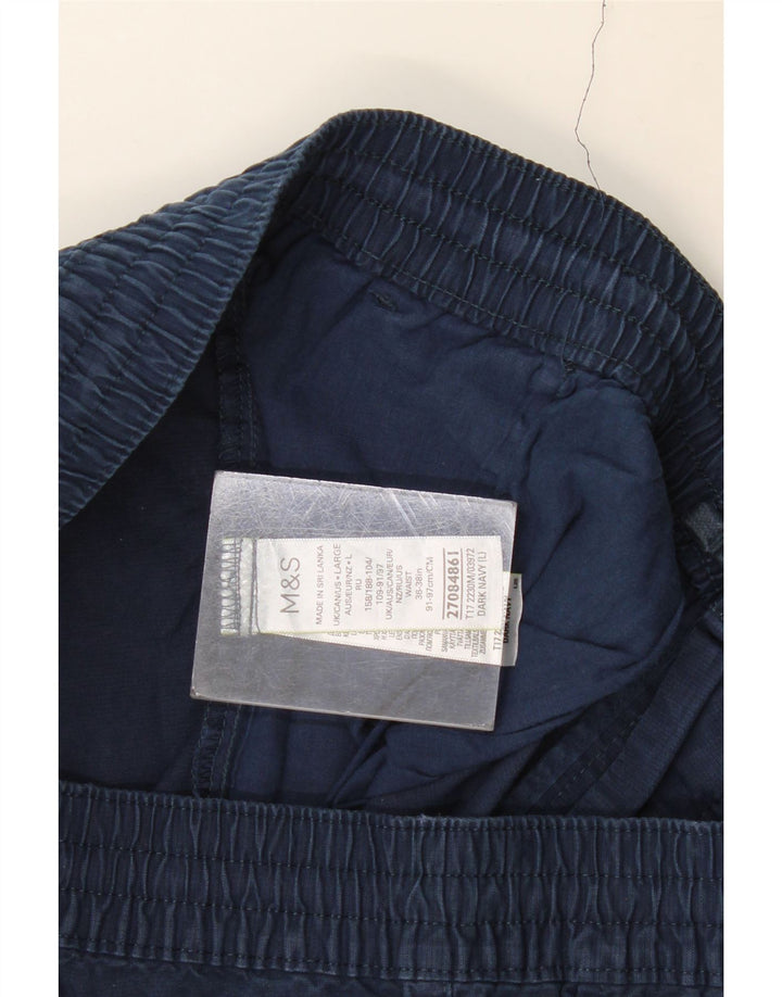 MARKS & SPENCER Pantaloni scurți chino pentru bărbați, mari W36, bumbac bleumarin