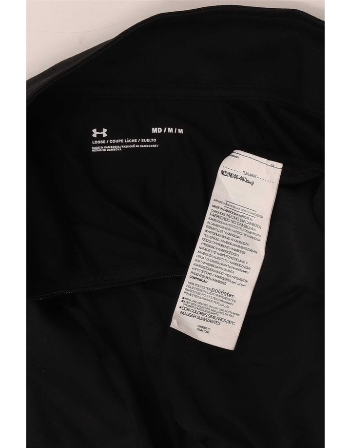 Top de trening Under Armour pentru bărbați, cu fermoar și gât, poliester negru