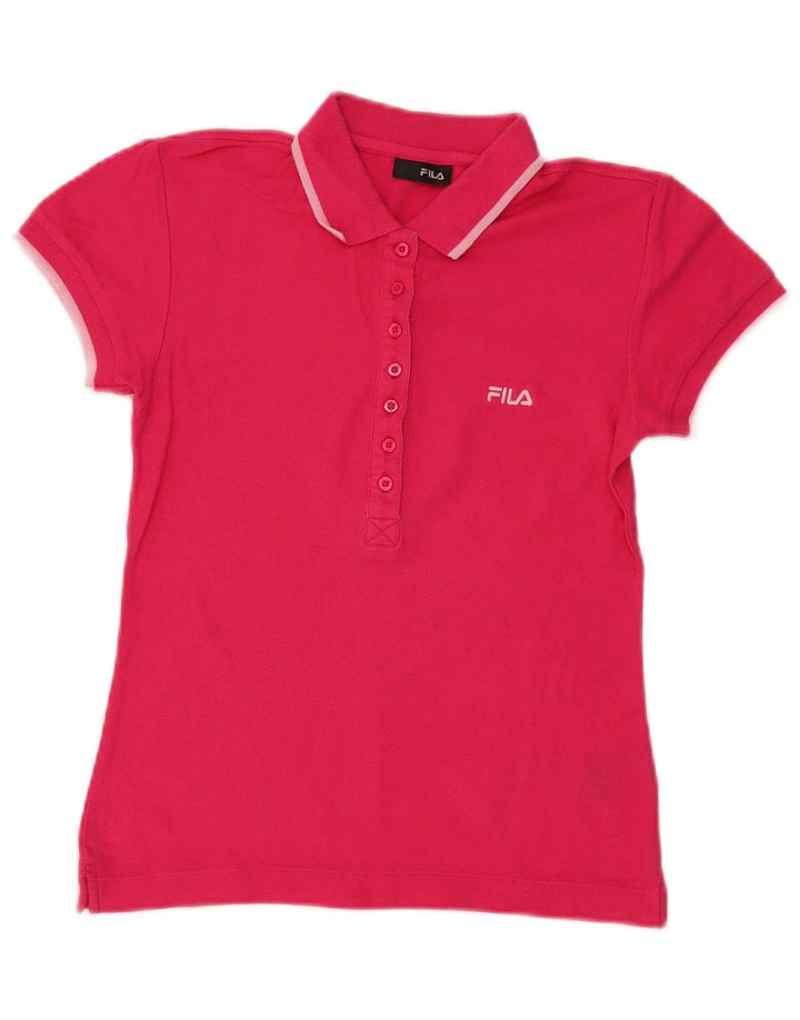 Tricou polo Fila pentru femei UK 12, bumbac roz mediu