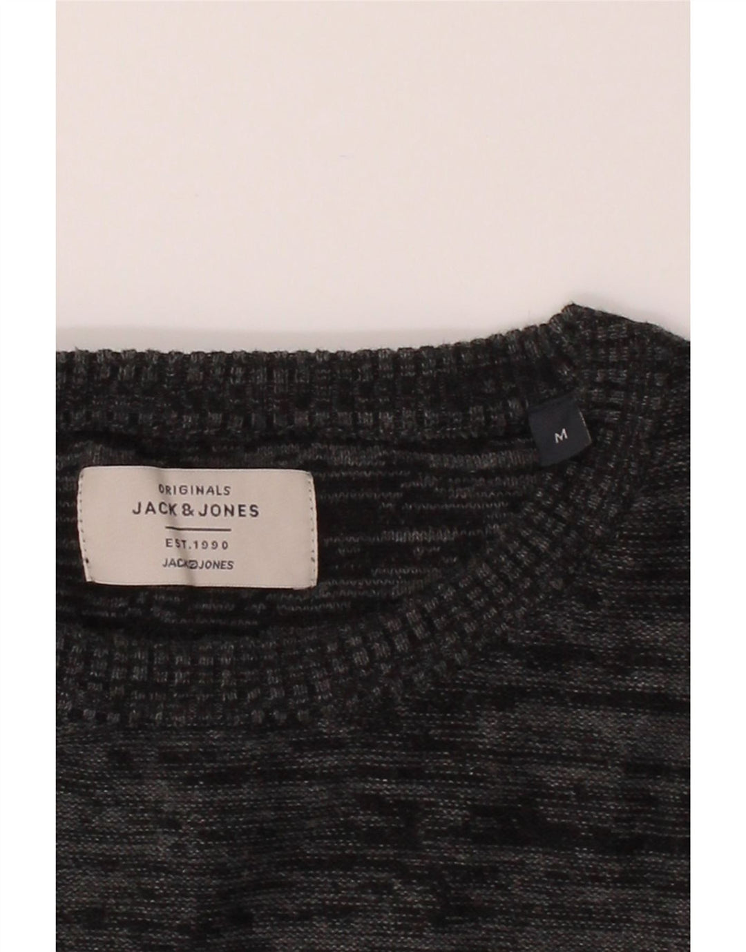 JACK & JONES Mens Crew Neck Jumper Sweater Medium Grey Flecked Vintage Jack & Jones and Second-Hand Jack & Jones from Messina Hembry 