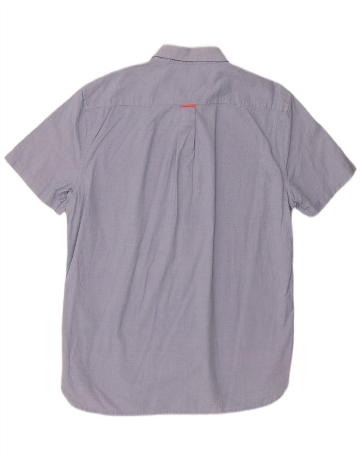 Cămașă Superdry pentru bărbați, cu mânecă scurtă, în formă regulată, XL, bumbac, albastru