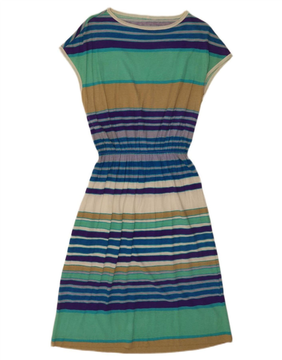 Rochie de bază vintage pentru femei UK 12 Medium, multicolore, în dungi