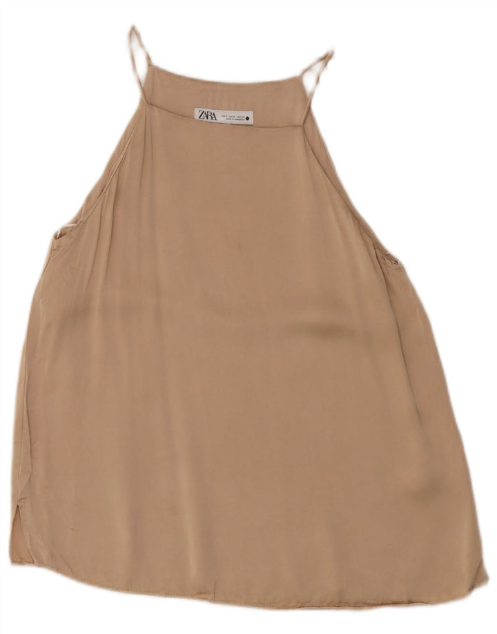 Top camis pentru femei Zara UK 10 Small Beige Viscose