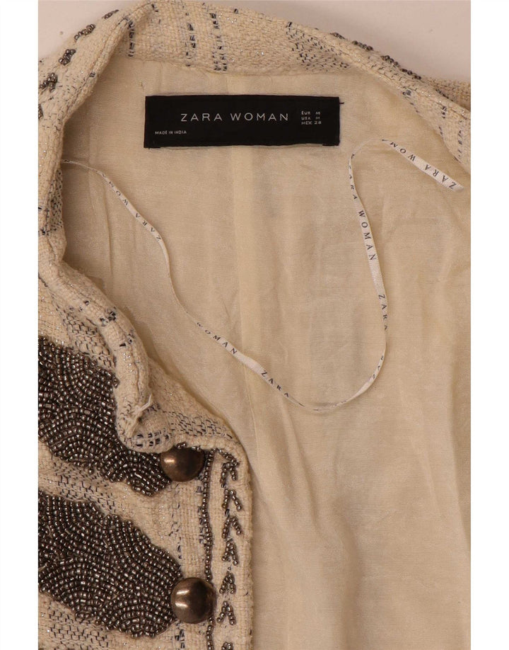Gilet deschis pentru femei Zara UK 12 Medium Beige