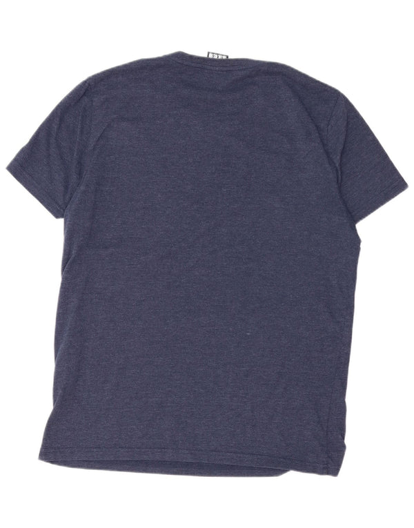 Tricou grafic Poplin Superdry pentru bărbați Top 2XL, albastru bleumarin, bloc de culoare