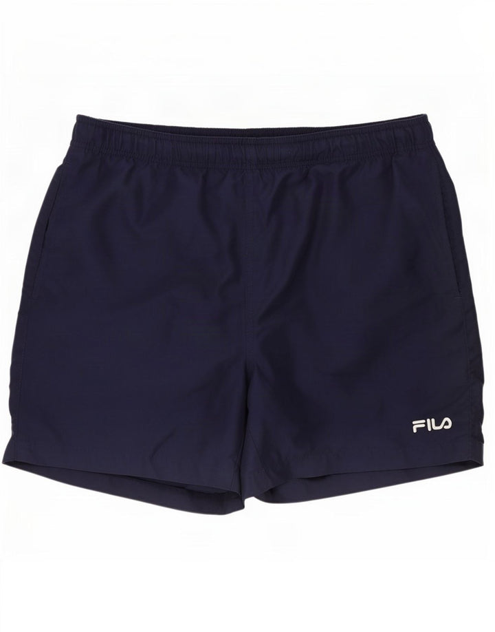 Pantaloni scurți sport Fila pentru bărbați, poliester mediu bleumarin