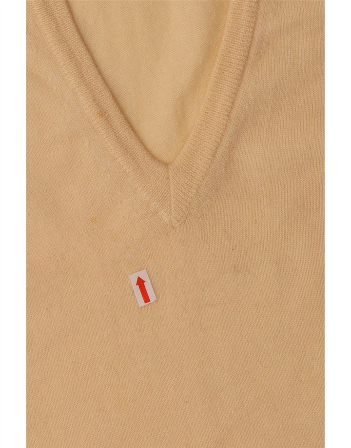 POLO bărbătesc cu decolteu în V Vestă Tank Top IT 52 Lână virgină mare galbenă